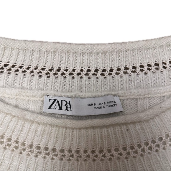 Zara Cream Oversized Laced Sweater - Picture 4 of 4